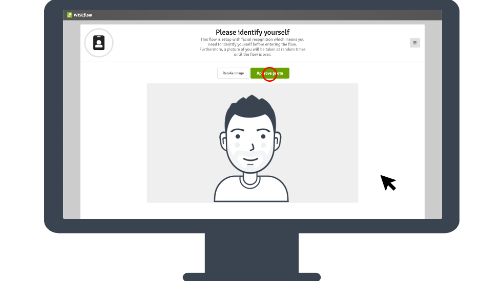 Before initiating an exam with facial comparison in WISEflow, students must confirm their identity.