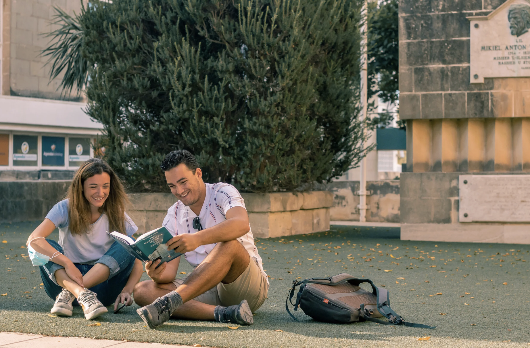 Two University of Malta students at the Msida Campus. All images courtesy of the University of Malta. Two University of Malta students at the Msida Campus. All images courtesy of the University of Malta.