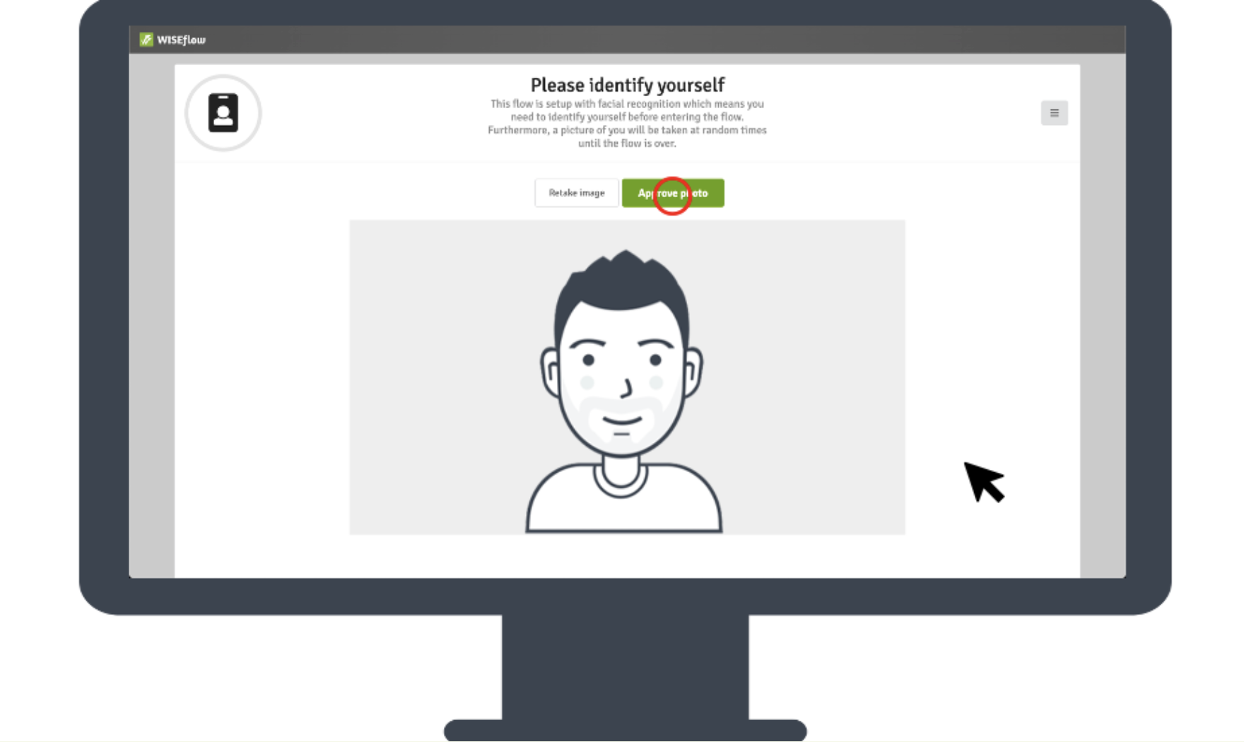 Before initiating an exam with facial comparison in WISEflow, students must confirm their identity.