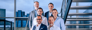 UNIwise management group photo, Henrik, Anders, Amir, Steffen, Sune, and Peder