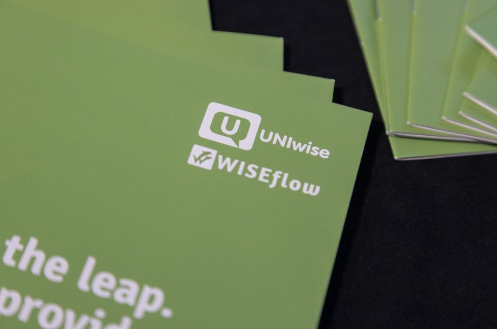 Pamphlet with co-branded UNIwise and WISEflow logos