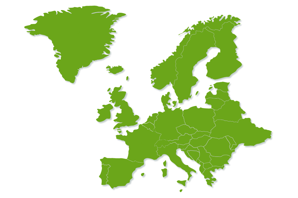 Map of Europe including Greenland Map of Europe including Greenland