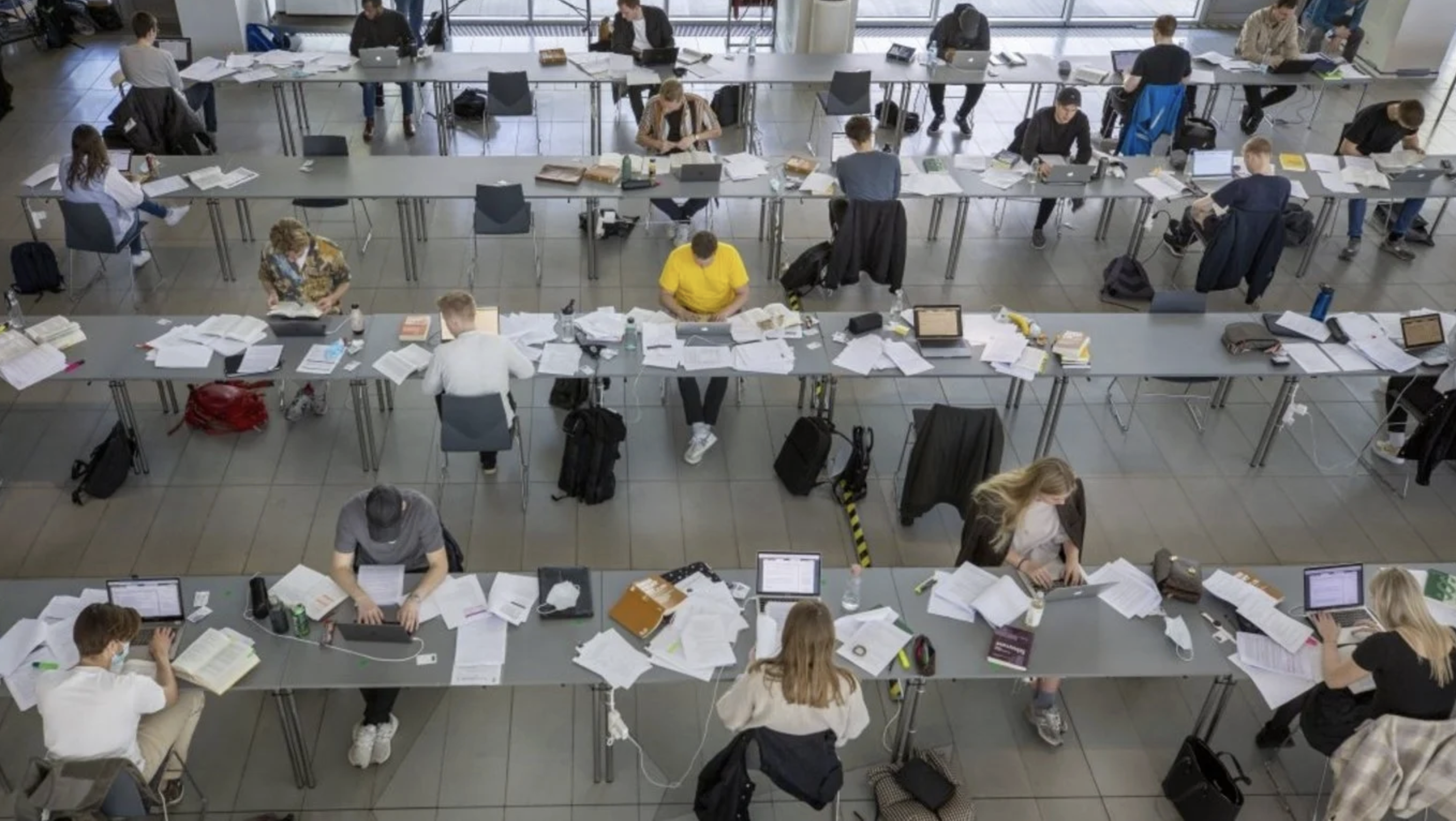 Students at Aarhus University in the middle of an exam