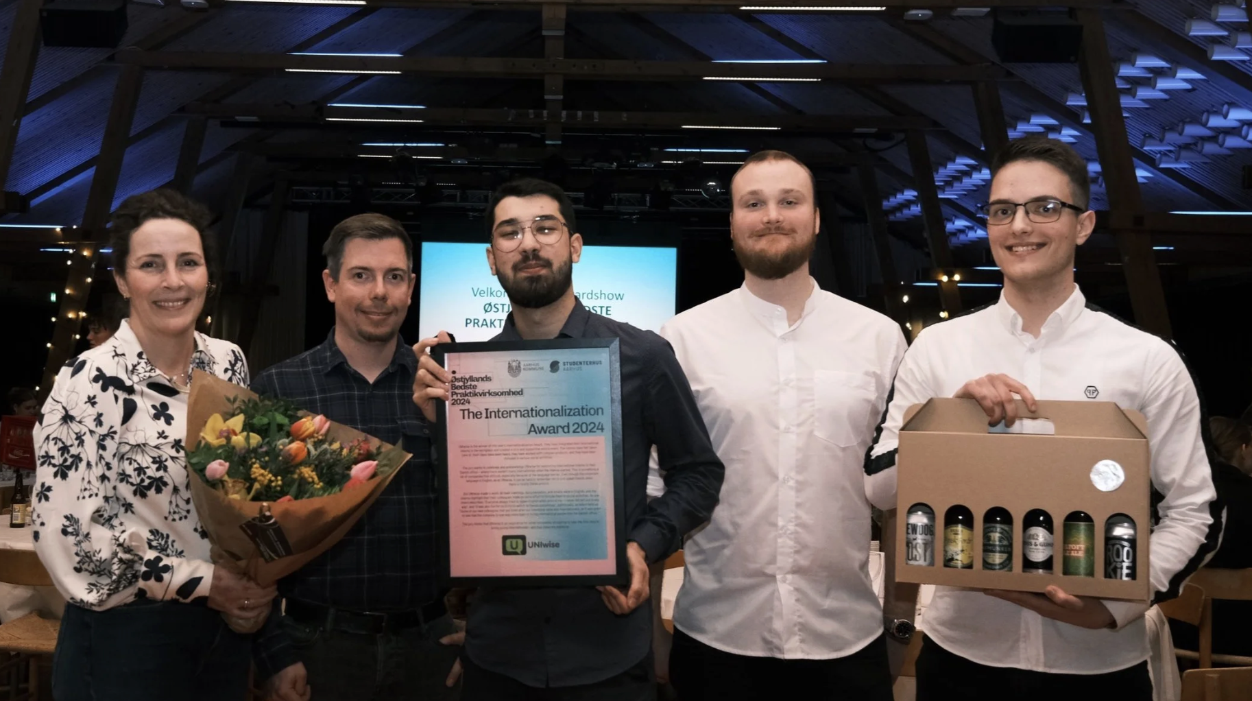 UNIwise employees receiving the Internationalisation award in Aarhus Denmark