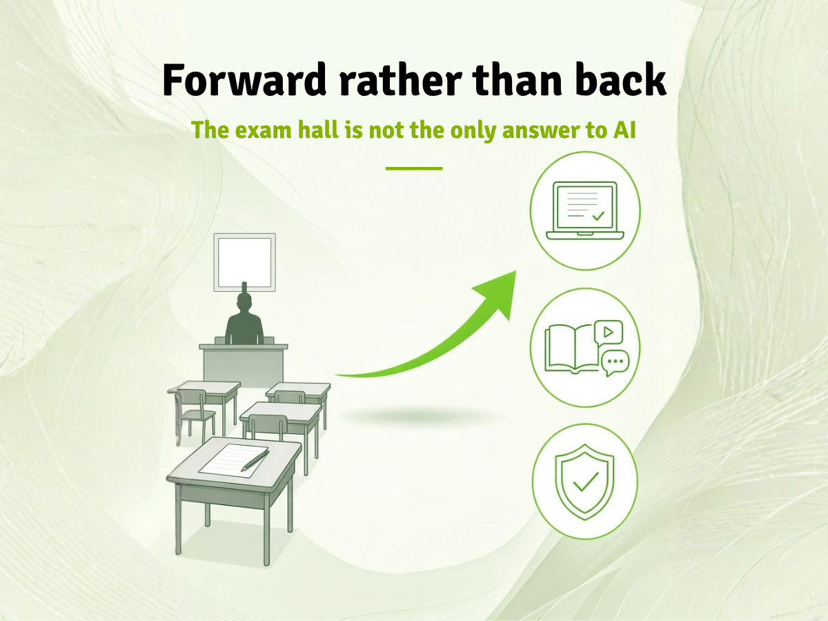 Forward rather than back - why the exam hall is not the only answer to AI
